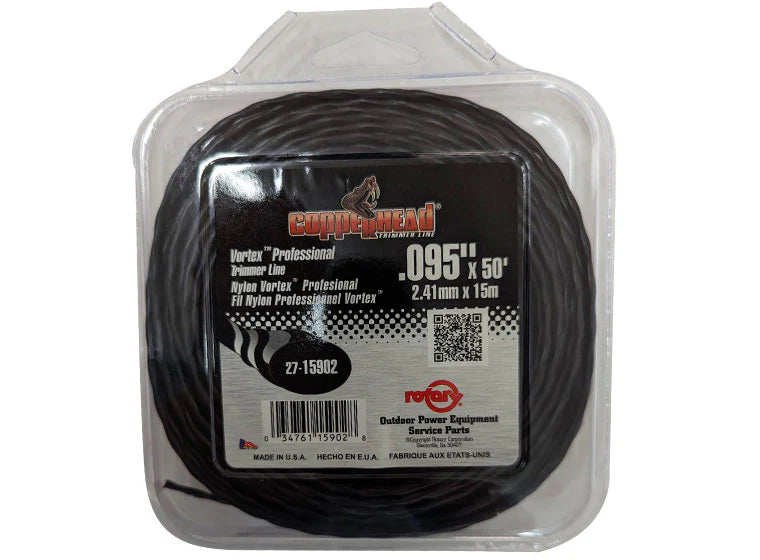 15902 COPPERHEAD TRIMMER LINE .095 50' LOOP BLACK VORTEX