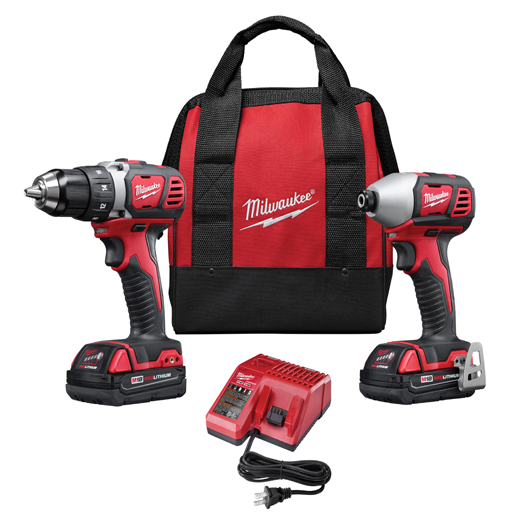 2691-22 MILWAUKEE M18 18V Lithium-Ion Cordless Drill Driver/Impact Driver Combo Kit (2-Tool)