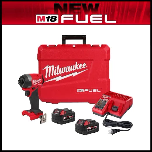2953-22 MILWAUKEE M18 FUEL 18V Lithium-Ion Brushless Cordless 1/4 in. Hex Impact Driver Kit